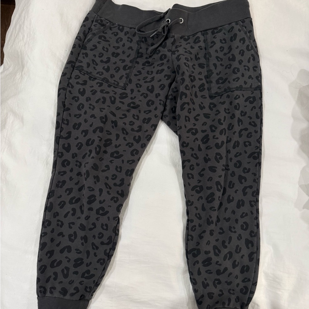Gray Leopard Maternity Joggers